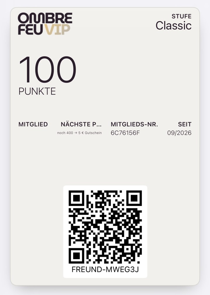 Apple Wallet membership card with referral QR code